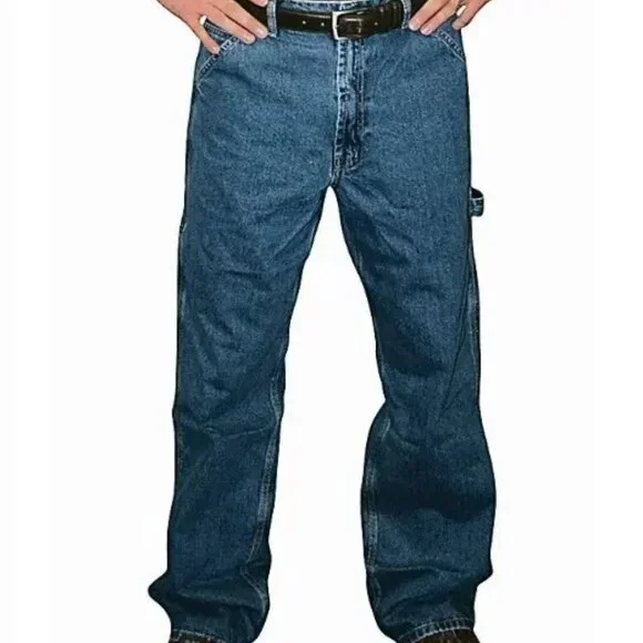 RK Brand Big Man Cotton Denim Carpenter Blue Jeans 50x30 - Picture 3 of 14